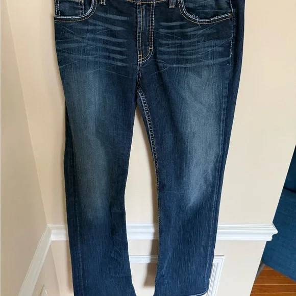 Y2K Biker BKE Denim Medium Rise Wendi Straight Leg Jeans Size 28X31.5 Bikercore - Picture 2 of 9